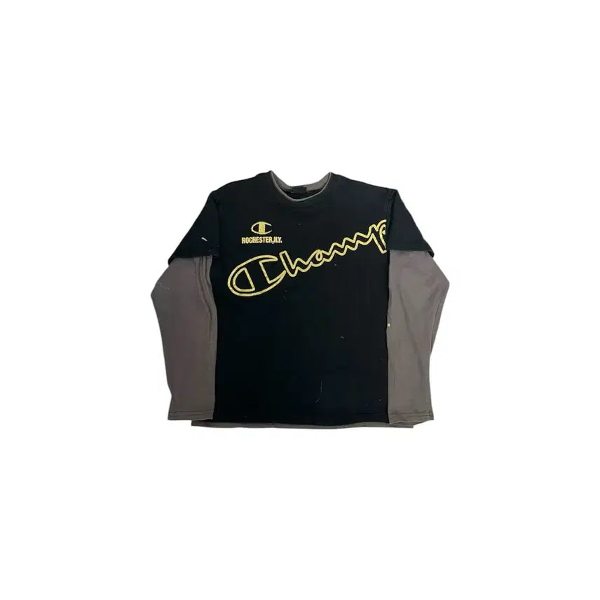 [BUNJANG] Champion Japan Big Logo Long Sleeve T-shirt / 챔피온 재팬 빅 로고 블랙 차콜 긴팔티