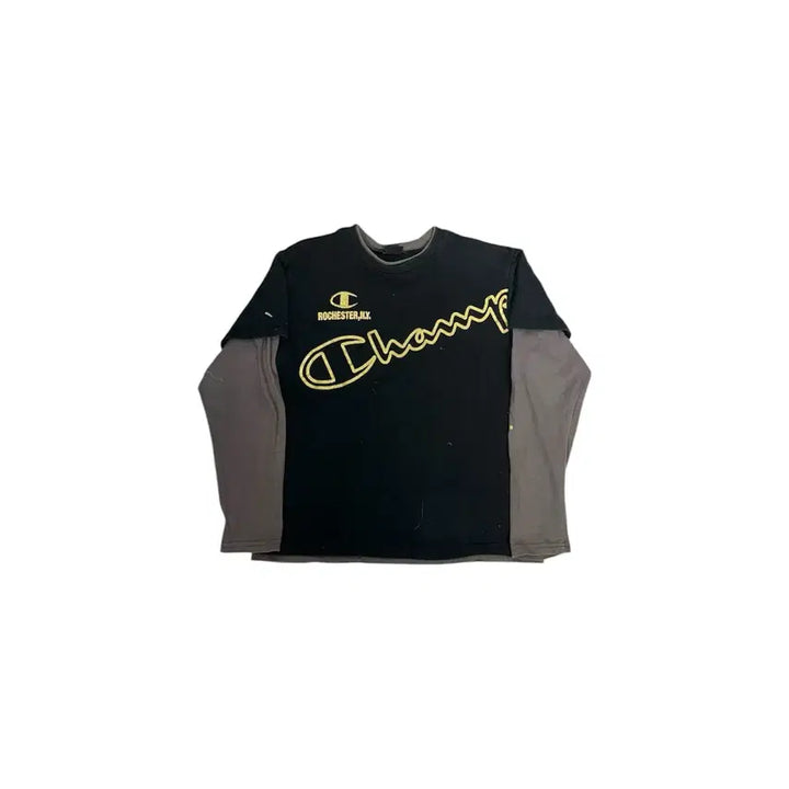 [BUNJANG] Champion Japan Big Logo Long Sleeve T-shirt / 챔피온 재팬 빅 로고 블랙 차콜 긴팔티