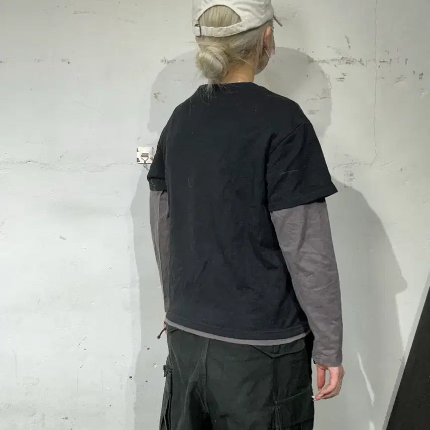 [BUNJANG] Champion Japan Big Logo Long Sleeve T-shirt / 챔피온 재팬 빅 로고 블랙 차콜 긴팔티