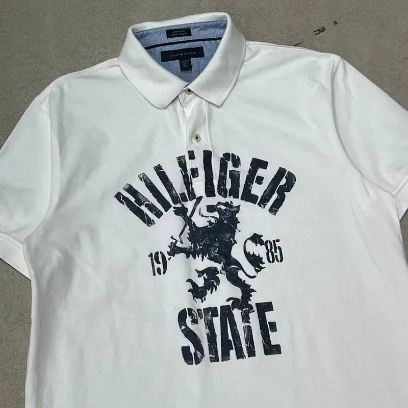 [BUNJANG] Tommy Hilfiger Printed Short-Sleeve Polo Shirt / 타미힐피거 프린팅 반팔카라티 s10865