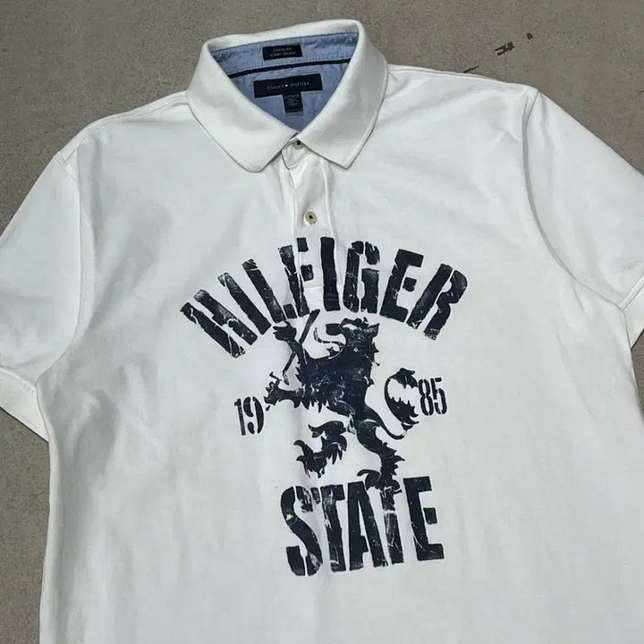 [BUNJANG] Tommy Hilfiger Printed Short-Sleeve Polo Shirt / 타미힐피거 프린팅 반팔카라티 s10865