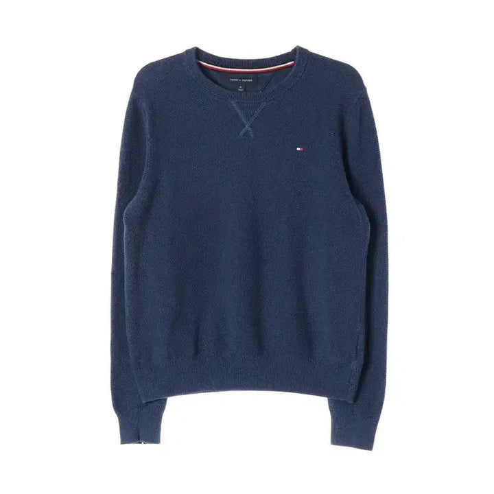 [BUNJANG] Tommy Hilfiger Navy V-Neck Cotton Knit Sweater / 타미힐피거 네이비 브이넥 디테일 코튼 니트 M
