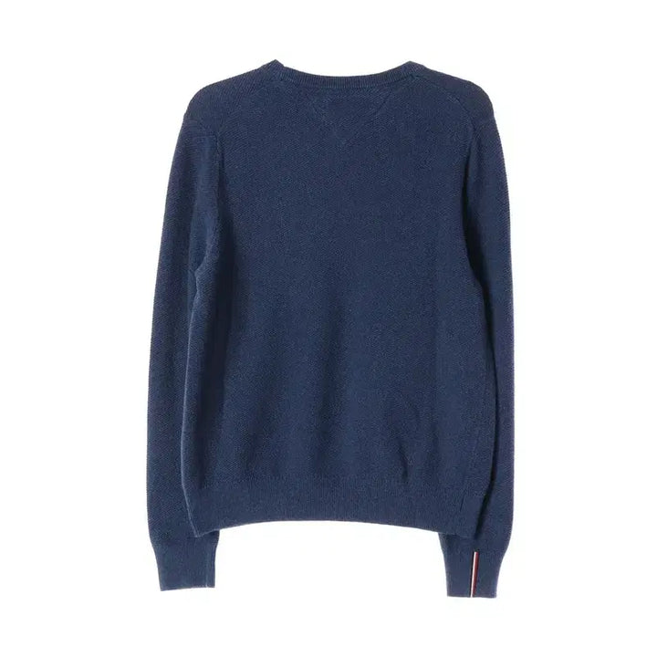 [BUNJANG] Tommy Hilfiger Navy V-Neck Cotton Knit Sweater / 타미힐피거 네이비 브이넥 디테일 코튼 니트 M