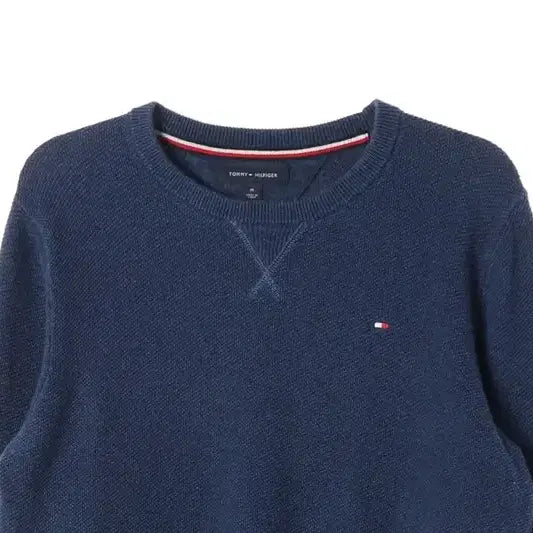 [BUNJANG] Tommy Hilfiger Navy V-Neck Cotton Knit Sweater / 타미힐피거 네이비 브이넥 디테일 코튼 니트 M