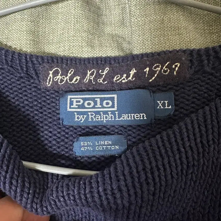 [BUNJANG] Polo Ralph Lauren P Logo Navy Knit Sweater / 폴로 랄프로렌 P 로고 니트 네이비