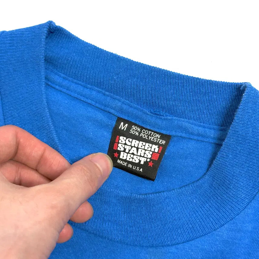 [BUNJANG] Vintage Single Stitch Blue T-shirt / 80-90s 싱글 스티치 빈티지 블루 티셔츠