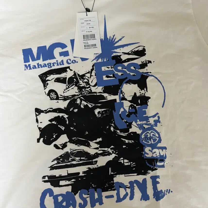 [BUNJANG] Mahagrid Crash Short Sleeve T-shirt White / 마하그리드 크래쉬 반팔 티셔츠 화이트