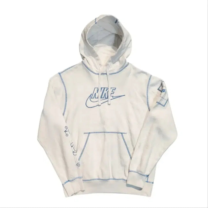 [BUNJANG] Nike Swoosh Logo White Hoodie / 나이키 스우시 로고 화이트 후드티사이즈