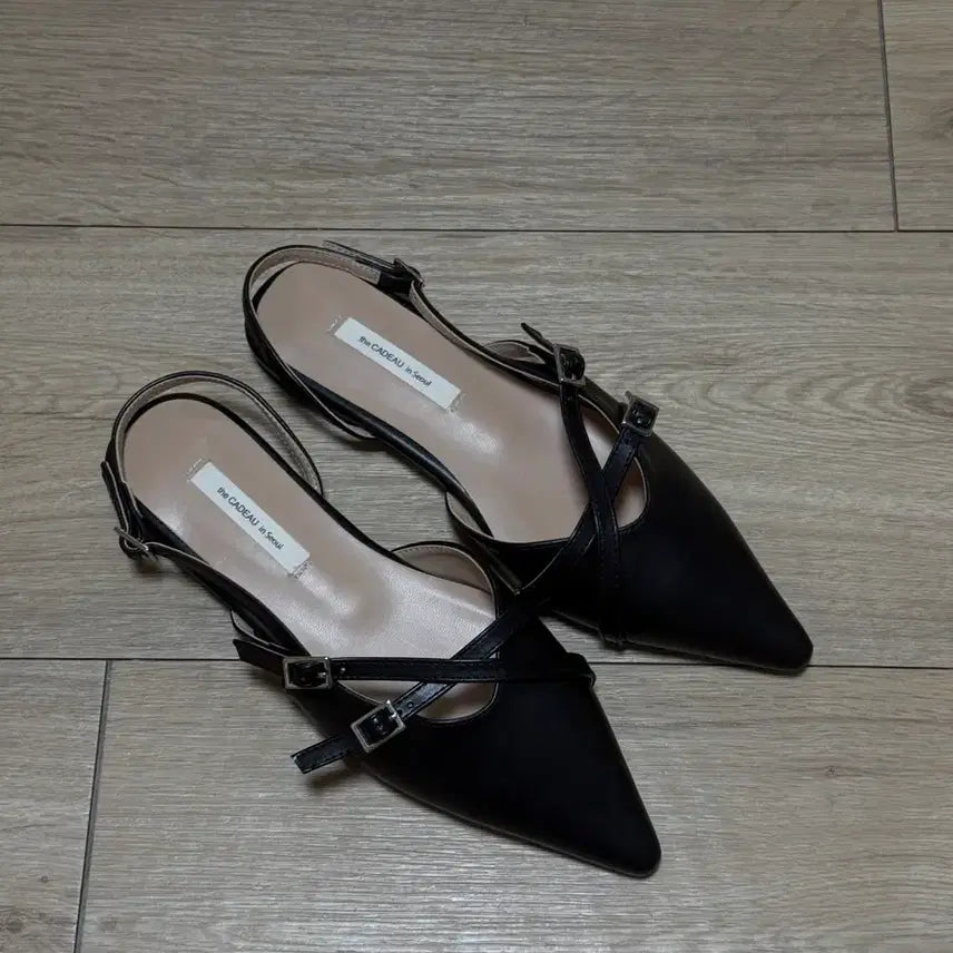 [BUNJANG] Black Mules Stiletto Slingback / 블랙 뮬 스틸레토 슬링백