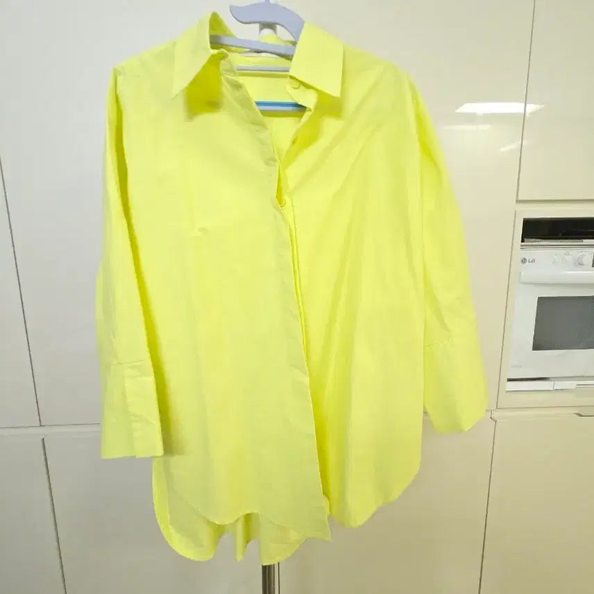 [BUNJANG] Neon Yellow Shirt / 형광 노란색 남방 셔츠
