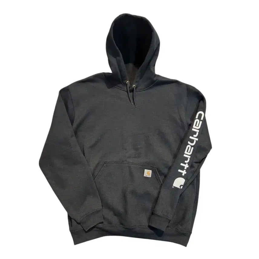 [BUNJANG] Carhartt Black Fleece Lined Hoodie / 칼하트 블랙 기모 후드티 Carhartt