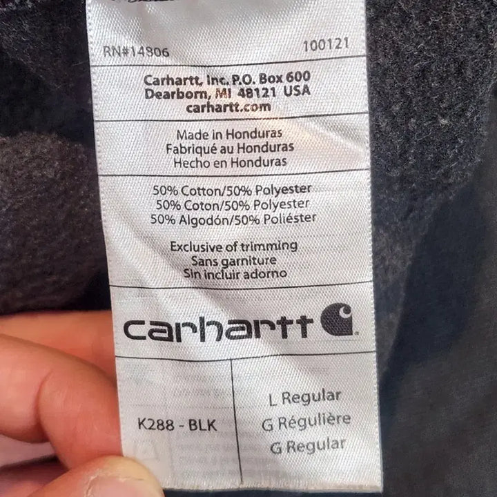[BUNJANG] Carhartt Black Fleece Lined Hoodie / 칼하트 블랙 기모 후드티 Carhartt
