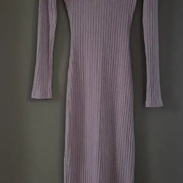 [BUNJANG] Hypnotic Lavender Glam Ribbed Long Dress / 히프나틱 자체제작 글램 골지 롱 원피스 (라벤더)