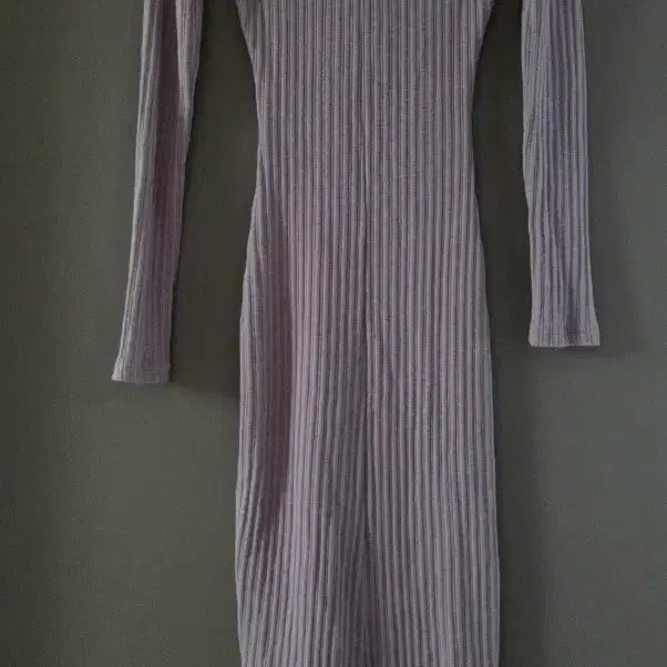 [BUNJANG] Hypnotic Lavender Glam Ribbed Long Dress / 히프나틱 자체제작 글램 골지 롱 원피스 (라벤더)