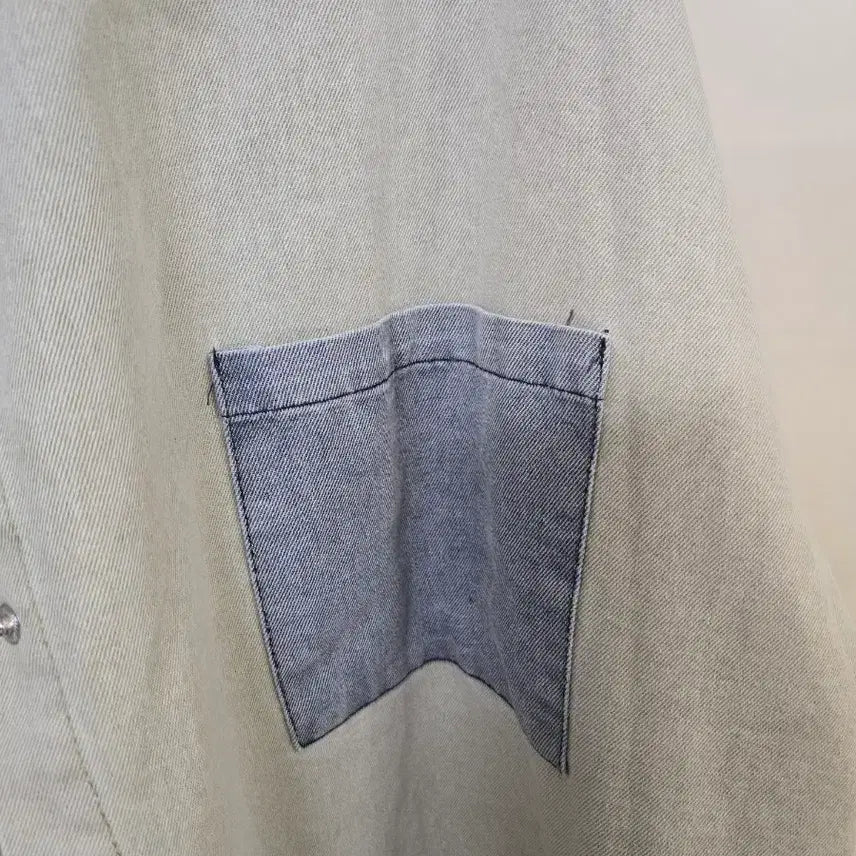 [BUNJANG] OPEN CLOSET Denim Color Block Shirt / OPEN CLOSET 청 데님 배색 남방