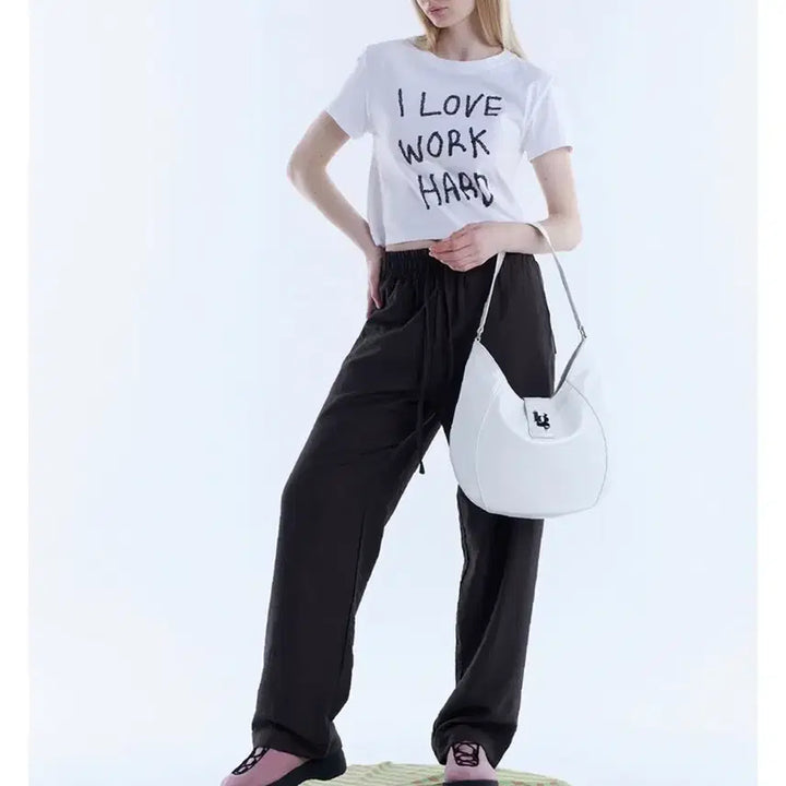 [BUNJANG] Illygo Line Hobo Bag - White / 일리고 라인 호보백 화이트