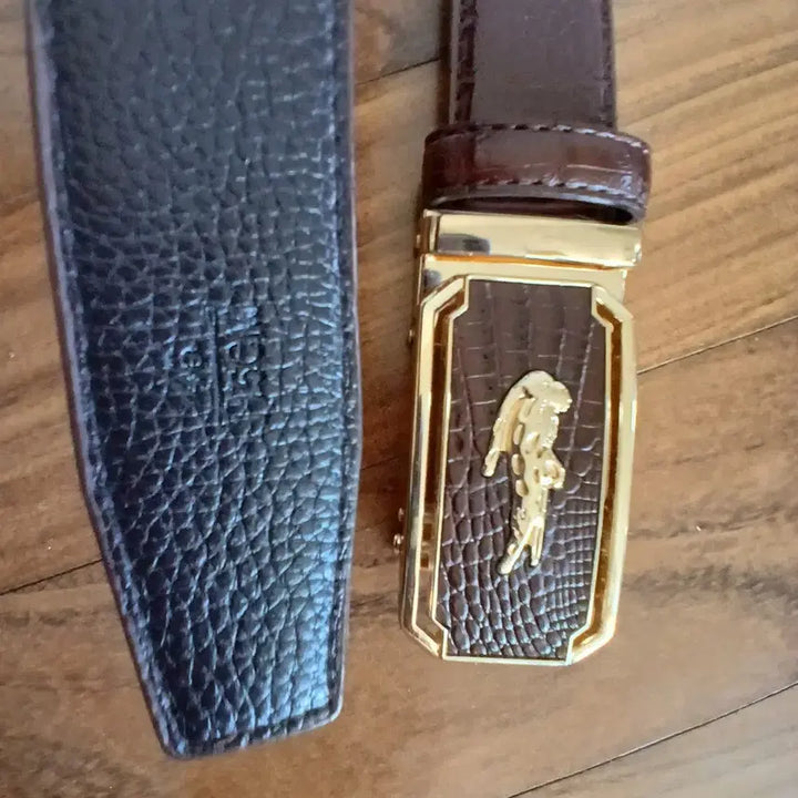 [BUNJANG] Lacoste Leather Automatic Buckle Belt / 26-4 라코스테 가죽 자동 버클 벨트