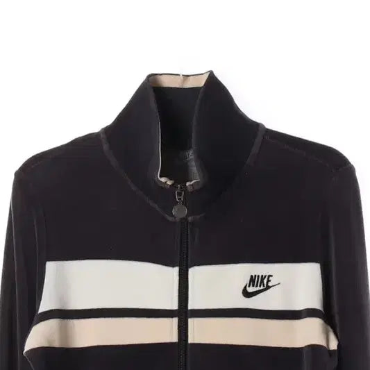 [BUNJANG] Nike Velour Track Jacket (Black &amp; Beige) - S / 나이키 블랙 앤 베이지 벨루어 트랙 자켓 S