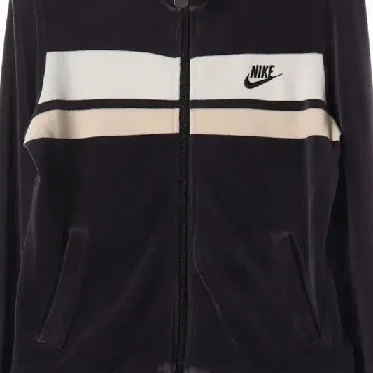[BUNJANG] Nike Velour Track Jacket (Black &amp; Beige) - S / 나이키 블랙 앤 베이지 벨루어 트랙 자켓 S