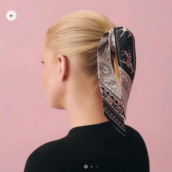 [SOLD OUT] 에르메스 반다나 트윌리 블랙 핑크 스카프 방도 새상품