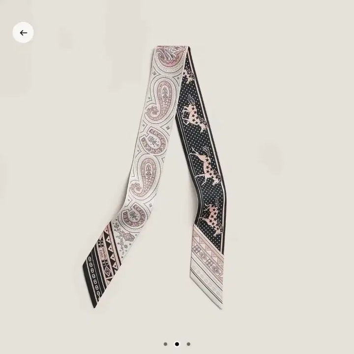 [SOLD OUT] 에르메스 반다나 트윌리 블랙 핑크 스카프 방도 새상품