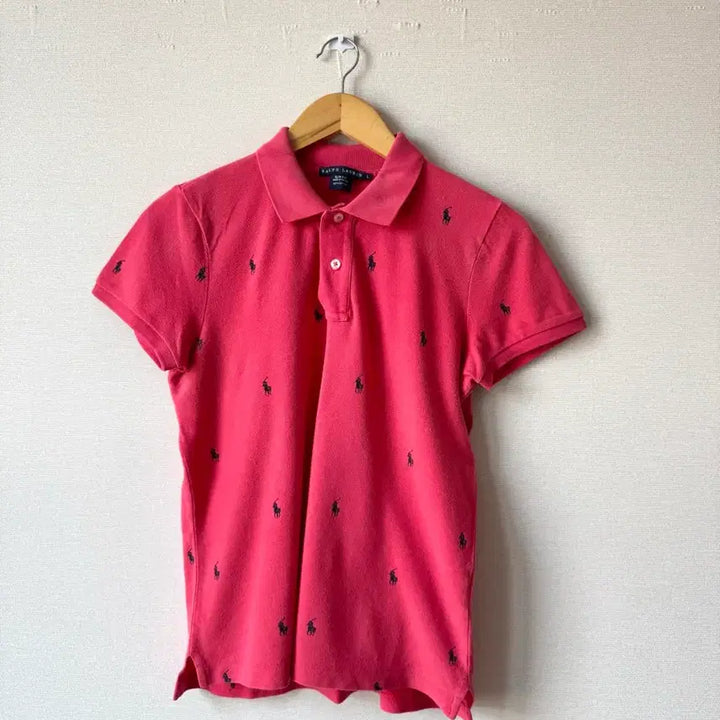 [SOLD OUT] (상태최상) 폴로랄프로렌 여성 멀티포니 핑크 반팔 카라 피케티 L