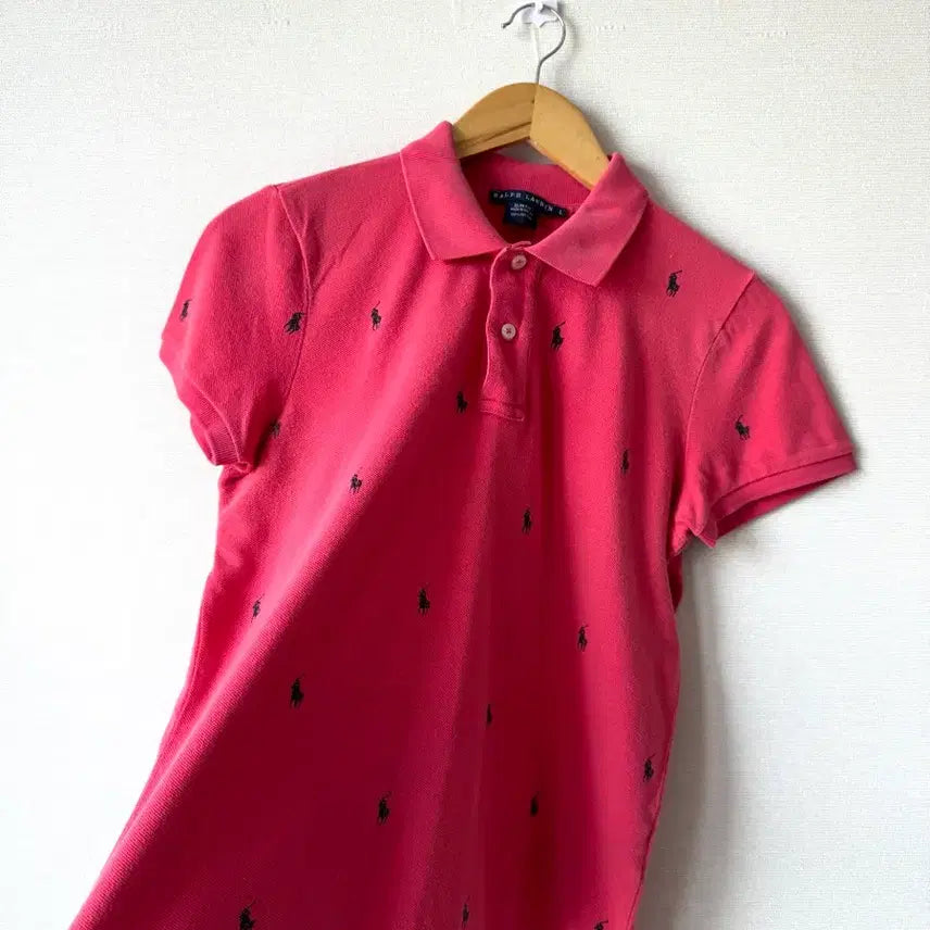 [SOLD OUT] (상태최상) 폴로랄프로렌 여성 멀티포니 핑크 반팔 카라 피케티 L