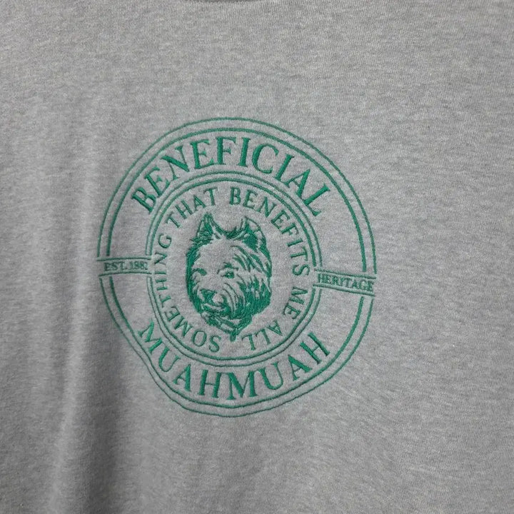 [BUNJANG] Muahmuah Stitch Half Sleeve Sweatshirt / 여S-M 무아무아 스티치 하프 스웻셔츠 반팔 맨투맨