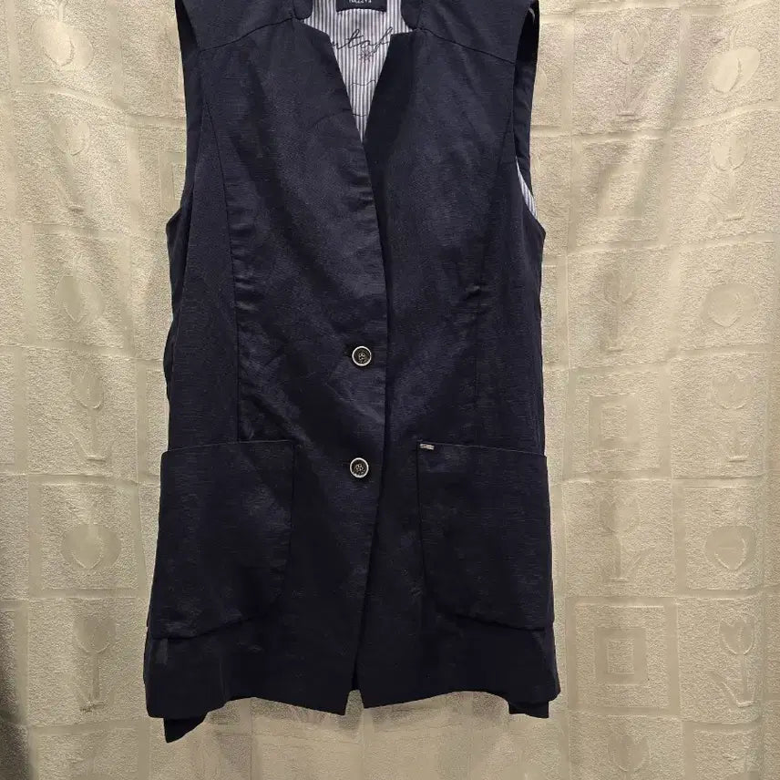 [BUNJANG] Hazzys Navy Long Vest / 헤지스 네이비  조끼 베스트 66~77