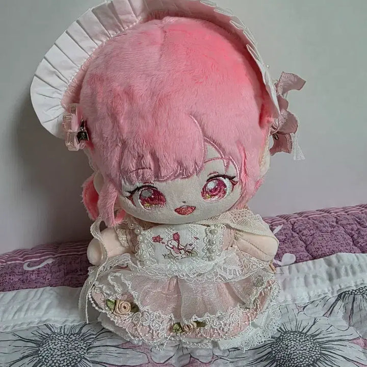 [BUNJANG] 20cm Doll Pink Lace Dress / 20깅 옷(20cm솜인형옷)
