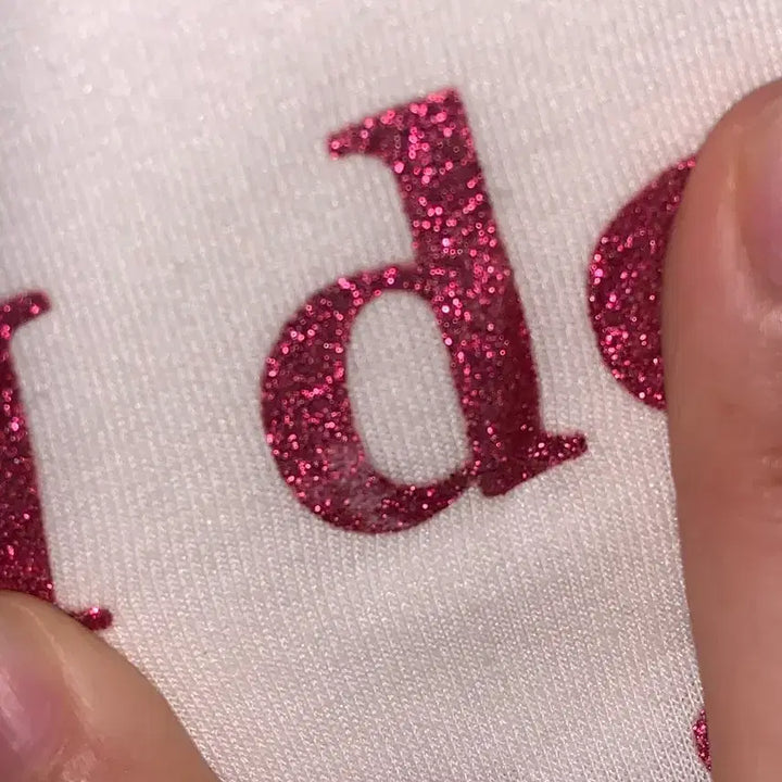 [BUNJANG] Tralala Pink Gold Glitter White T-shirt / !!수요일까지만 할인!! 트랄라라 tralala 반팔 티셔츠 갸루