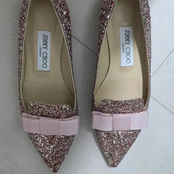 [BUNJANG] Jimmy Choo Glitter Ribbon Pumps / 지미추