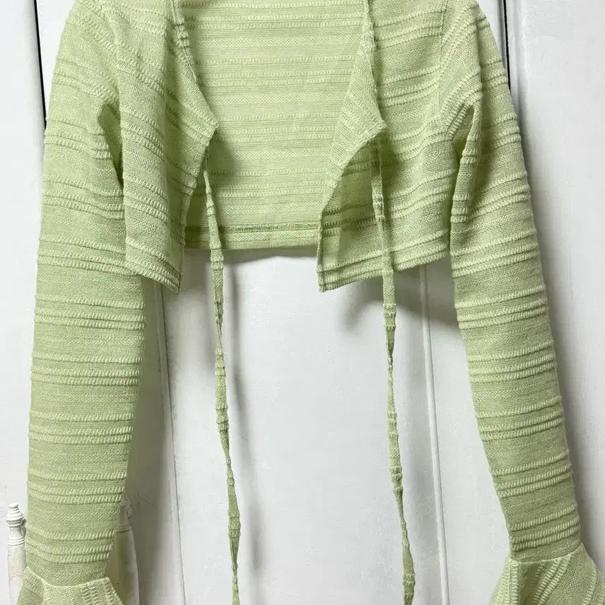 [BUNJANG] Mindy Green Sheer Cardigan + Top Set / 민더리 그린 시스루 가디건 + 튜브탑 세트 (미시용)