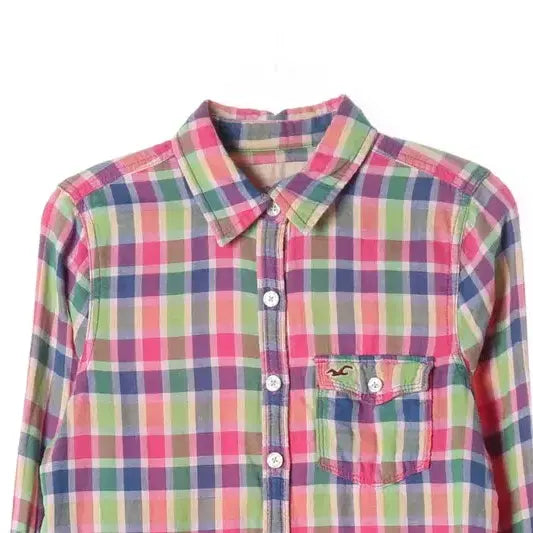 [BUNJANG] Hollister Plaid Check Long Sleeve Shirt XS / 홀리스터 컬러풀 플레이드 체크 롱슬리브 셔츠 XS