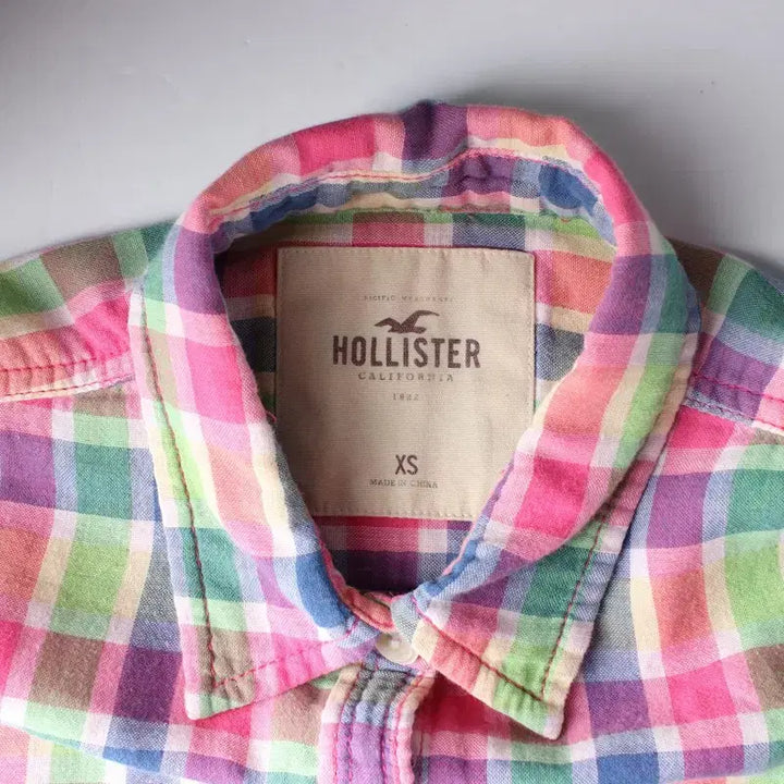 [BUNJANG] Hollister Plaid Check Long Sleeve Shirt XS / 홀리스터 컬러풀 플레이드 체크 롱슬리브 셔츠 XS
