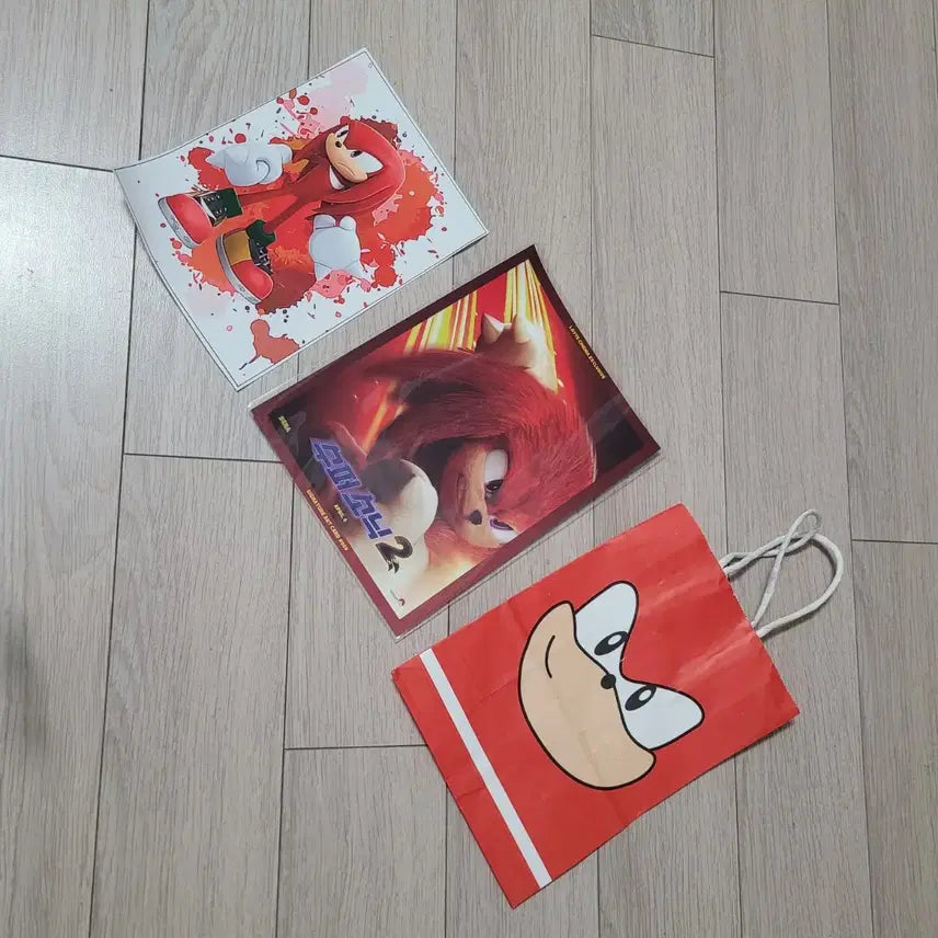 [SOLD OUT] 소닉 / 수퍼소닉2 너클즈 포스터 팜플렛 홍보 일러스트 쇼핑백