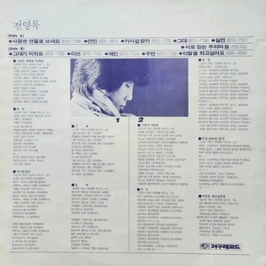 [BUNJANG] Jeon Young Rok LP Record / 전영록 LP