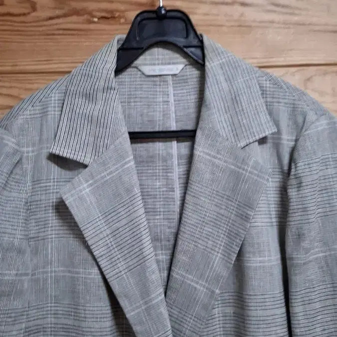 [BUNJANG] ME:SENSE Linen Check Double Jacket / ME:SENSE 린넨 체크 더블 자켓