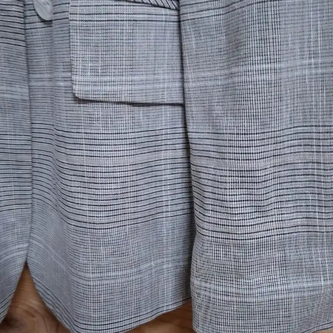 [BUNJANG] ME:SENSE Linen Check Double Jacket / ME:SENSE 린넨 체크 더블 자켓