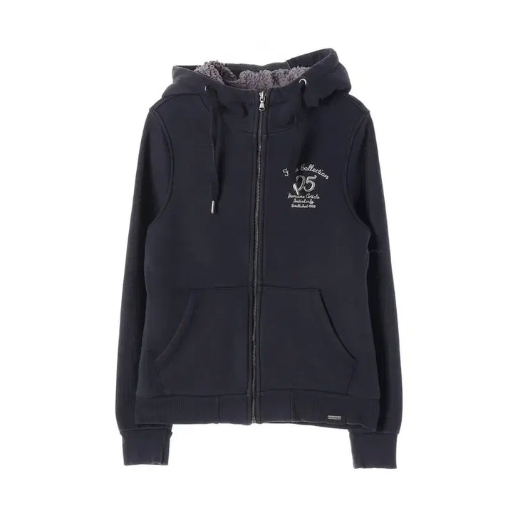 [BUNJANG] FUBU Navy Boa-Lined Hoodie Zip-Up (S) / FUBU 네이비 보아털 안감 후드 집업 S