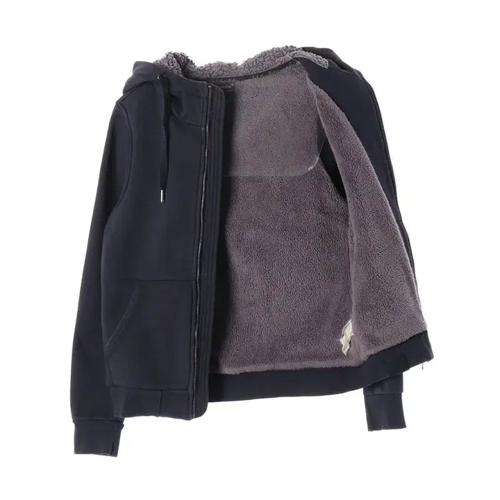 [BUNJANG] FUBU Navy Boa-Lined Hoodie Zip-Up (S) / FUBU 네이비 보아털 안감 후드 집업 S