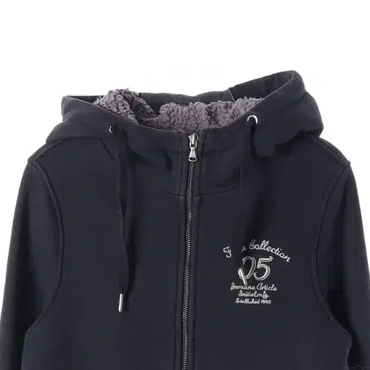 [BUNJANG] FUBU Navy Boa-Lined Hoodie Zip-Up (S) / FUBU 네이비 보아털 안감 후드 집업 S