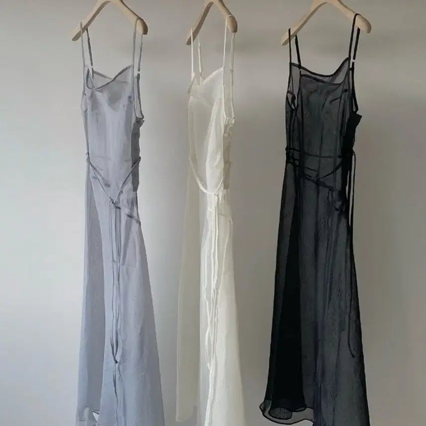 [BUNJANG] Basket Layered See-through Dress / 고퀄 도매택 basket 바스켓 시스루 레이어드 원피스 소라그레이
