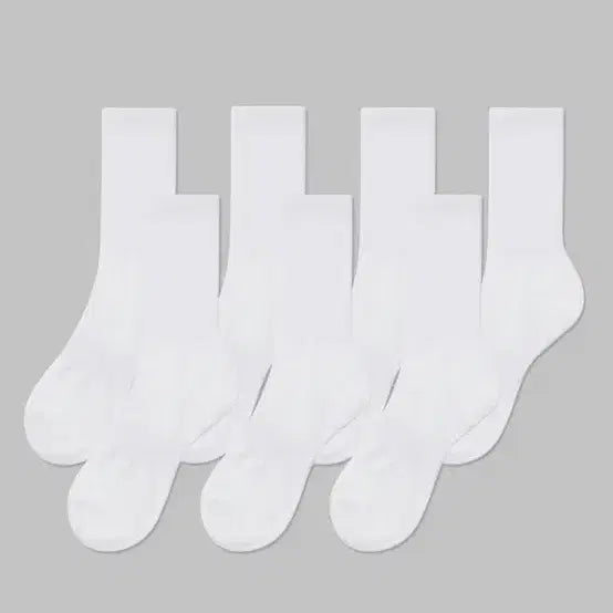 [BUNJANG] Lightweight Crew Socks 6-Pack [White] - Size S / 라이트웨이트 크루 삭스 6팩 [화이트] s사이즈