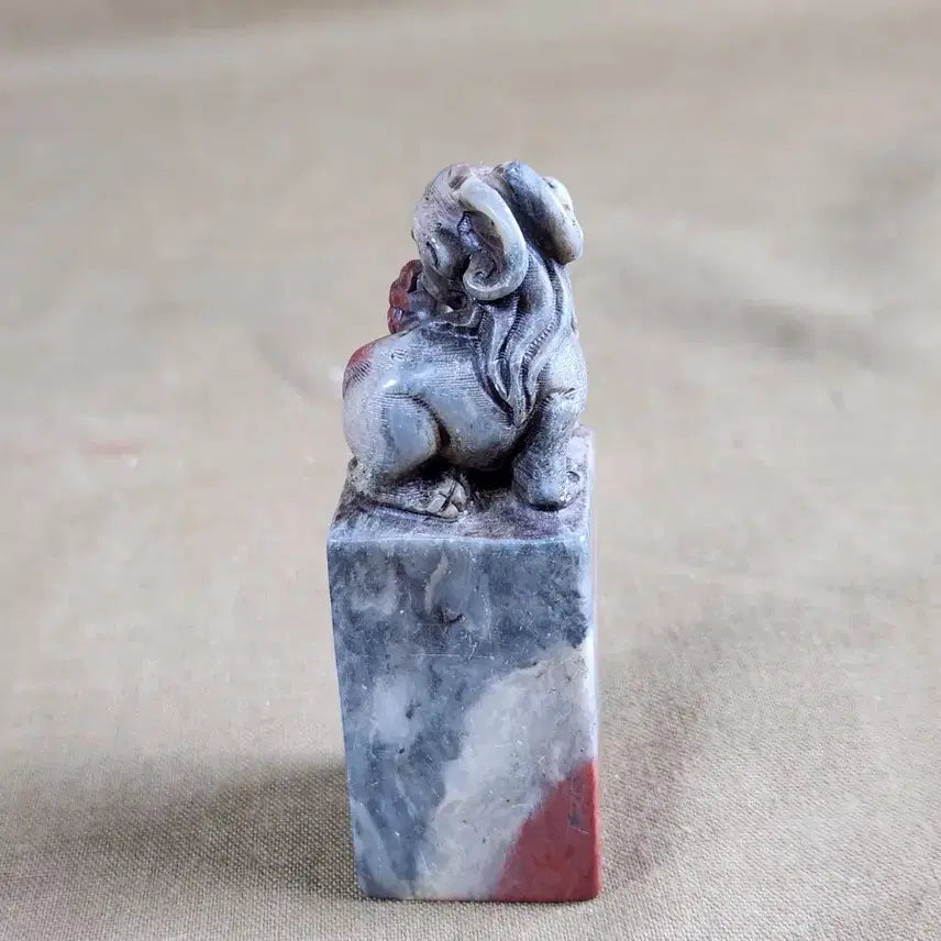 [BUNJANG] Natural Jade Red Haetae Seal Stamp / 천연옥 붉은 해태 인장낙관