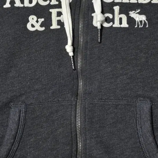 [BUNJANG] Abercrombie Fleece Lined Hoodie Charcoal S / 아베크롬비 기모 후드집업 차콜 S