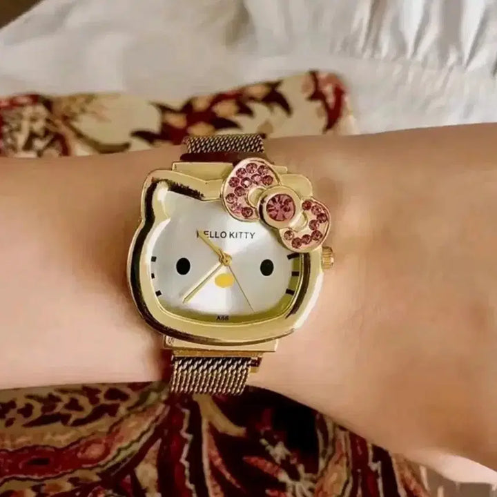 [BUNJANG] Hello Kitty Gold Metal Strap Watch / 헬로키티 골드 메탈 스트랩 워치 시계