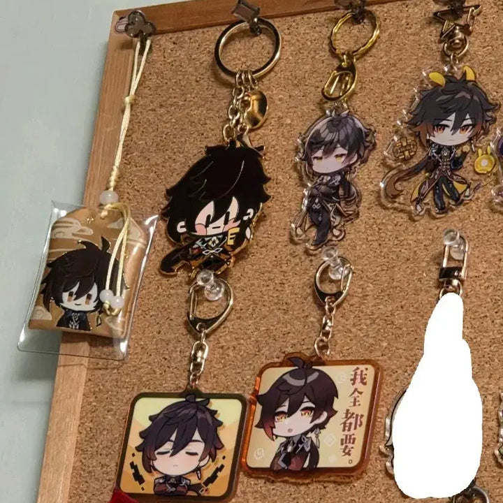 [BUNJANG] Genshin Impact Zhongli Omamori &amp; Keychain Bundle Set / 원신 종려 키링, 오마모리