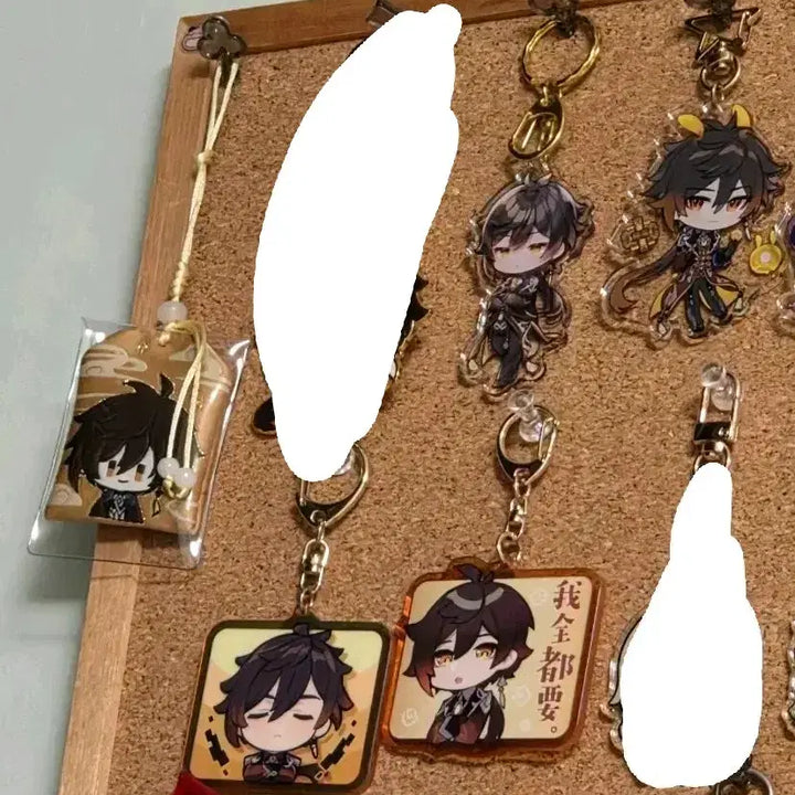 [BUNJANG] Genshin Impact Zhongli Omamori &amp; Keychain Bundle Set / 원신 종려 키링, 오마모리