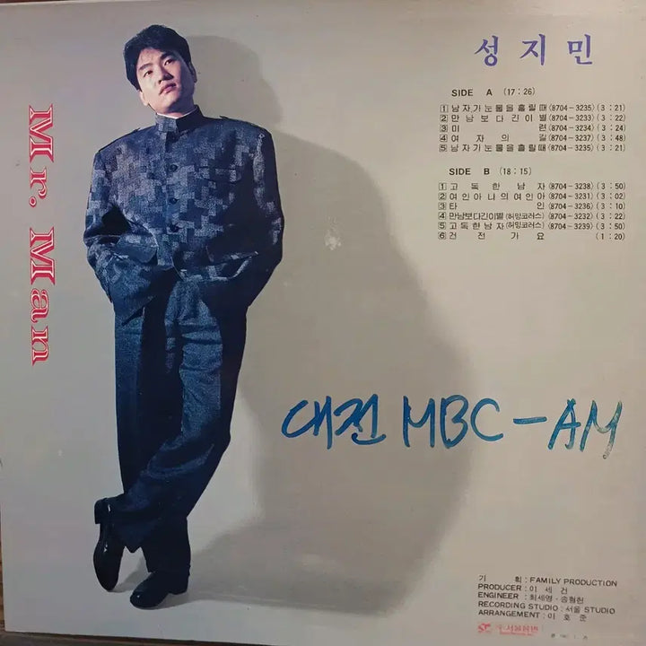 [BUNJANG] Sung Ji Min - When a Man Cries - Vinyl LP / 성지민LP 87년초반 남자가 눈물을 흘릴 때 MINT